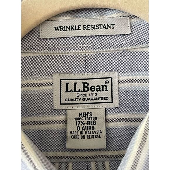 L.L.Bean Wrinkle Resistant Striped Short Sleeve‎ Button Down Shirt XL - Picture 3 of 7